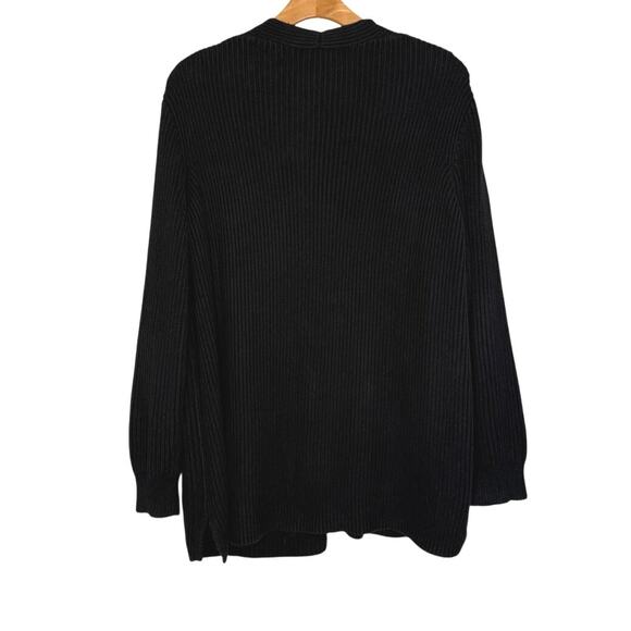 Madewell black Nolan Ribbed open front cozy cardigan sweater size XL - Picture 4 of 7